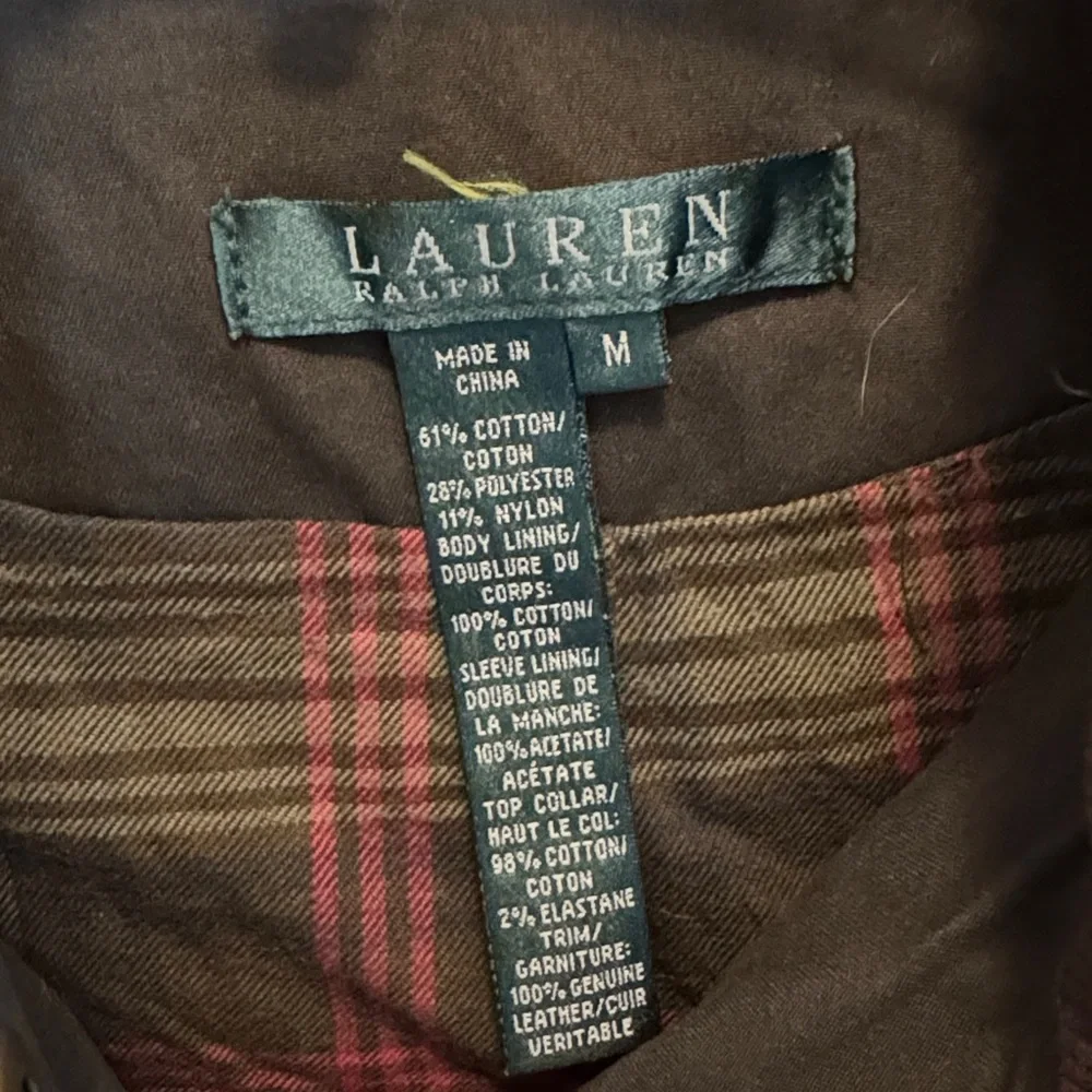 Ralph Lauren Green Barn Coat with snap closure & Corduroy collar - Picture 5 of 7